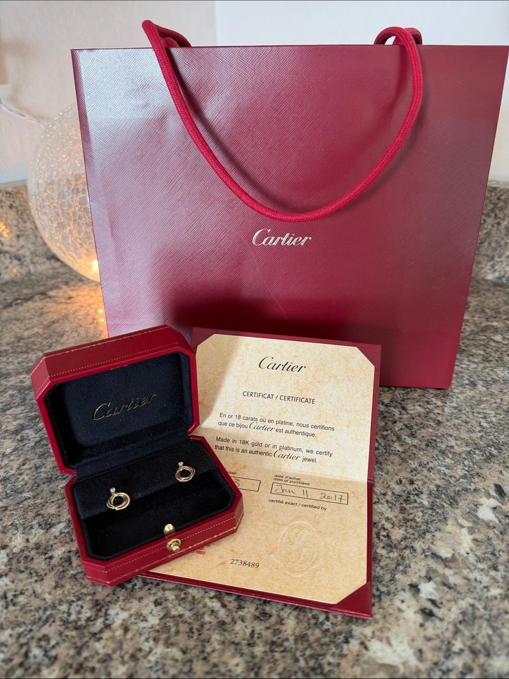 Cartier TRINITY Earrings Brilliant Cut Diamonds